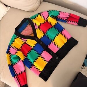 Colorful Checkered Women's Sweater